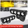 Four-lens Motorcycle Led Spotlights, Electric Vehicle LED Headlights, High-brightness Laser Modified Paving Lenses