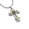 Collane con ciondolo Acciaio al titanio Tre strati Croce Ciondolo Uomo Retro Fede religiosa Collana Gioielli Festa della mamma Regalo commemorativo 2022 Trend 240330