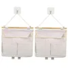 Boîtes de rangement 2pcs Sacs de suspension mural plusieurs poches poches de la salle de bain Pouche de la porte de grande capacité