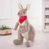 Mor och barn känguru docka plysch Toy Cartoon Parent-Child Paradise Doll