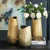 Vases Modern Luxury Gold Nordic Style Living Room Minimalist Design Desk Ceramic Cylinder Vase En Ceramique Decor WZ50HP