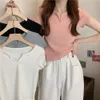 Camiseta feminina curta com design slim fit, umbigo exposto, picante, manga curta, estudante, roupas novas {categoria}