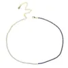 Naszyjniki wiszące letnie urok złoty kolor Choker Naszyjnik z Rainbow White CZ łańcuch tenisowy z zielonym niebieskim czarnym czerwonym małym naszyjnikiem biżuterii Q240402