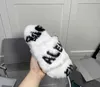 Women Furry Slippers Fluffy Faux Fur Slippers Luxury Brand Designer Shoes Warm Indoor Flip Flops Fashion Anti-Slip Female Slides 240416