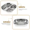 Bowls Compartment Plate Lunch Divided Serving Tray Dish Stainless Steel Kitchen Tableware Eating Dinner Camping Cutlery