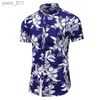 Chemises décontractées pour hommes Summer Shirts Arrivée Men Nouvel imprimé de mode Short Shirts Hawaiian Fleur décontractée Slim Fit Shirts plus 7xl 240402