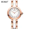 Burei Brand Fashion Silver Rose Gold Watches For Women Luxury Waterproof Sapphire Casual Quartz Wrist Watch Clock Reloj Mujer 240318