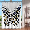 Rideaux de douche fleurs papillon rideau fantaisie Morden Art Floral fille tissu imperméable salle de bain décor avec crochets