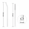 Drinking Straws 4Pcs Glass Reusable Tube Eco-friendly With Cleaning Brush Events Party Favors Supplies