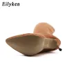 Bottes Eilyken 2023 Femmes sur le genou Boots Tissu extensible Tabot pointu à l'orteil Couture de cuisse High Long Bootes Chaussures