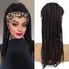 Wigs GNIMEGIL Synthetic Braided Headband Wigs for Black Women Long Curly Kinky Colly Afro Wig Natural Hair Dreadlock Wigs with Bangs