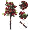 Decorative Flowers Christmas Table Decoration Simulation Pomegranate Flower Holly Berries Tree Floral Accessories Picks Artificial Rosehip