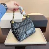 7A Luxury Fashion Designer Women's Mini Chain Bag Real Leather Metal Chain Messenger Gold Series Seam Connect Super All-In-One Crossbody Bag