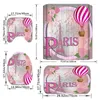 Shower Curtains Sets U Shape Mat Non-Slip Rug Bathroom Accessories Fashion Pink My Love Rugs Waterproof Fabric