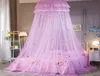 Elegante Tule Bedkoepel Bednet Luifel Ronde Roze Ronde Koepel Beddengoed Klamboe voor Twin Koningin King6204970