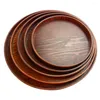 TEA TRAYS Solid Wood Round Plate Fruit Food Bakery Servering Tray Rishes Platter Tillbehör