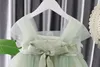 2 stycken fashionabla klänningar för små barn och flickor grön hatt 0-5 år sommarflicka klänning barns blomma klänning flickor kläder prinsessan klänning 240402