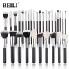 BEILI 15/25/30pcs Make-up kwasten set Geen Professionele Natuurlijke geitenhaar Foundation Oogschaduw Wenkbrauw make up kwasten 240320