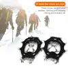 Accessori 13 Denti Ramponi da arrampicata per passeggiate invernali all'aperto Pesca sul ghiaccio Ciaspole da neve Scarpe antiscivolo Copriscarpe in acciaio al manganese