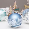 Décoration de fête 30 pcs ornements de balle de Noël bleu peint 6 cm / 2,36 pouces pendentif arbre étanche pour le mariage de vacances
