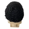 European Remy Human Hair Hairpiece #1B Natural Black 8mm Wave Full Knots Pu Toupee 8x10 Skin Unit for Black Men