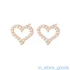 High Edition Original 1to1 Logotipo feminino Earring vin Gold Tiffancy Full Diamond Love Brincos leves estilo de luxo em forma de coração jóias delicadas para mulheres