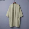 Roupas étnicas Japonês Ropa Estilo Chinês Cardigan Mujer Roupas Mulheres Homens Japão Kimonos Blusa Preta Verão Retro Tang Terno Blusas Midi