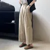 Women's Pants Korean Minimalism High Waist Straight Wide Leg Patns For Women 2024 Spring Solid Loose Casual Female Trousers Clothing