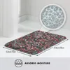 Carpets Modern Retro Abstract Hippie Floral Pattern Black Background Entrance Door Mat Bath Rug Piano Pianos Musical