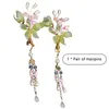 Hair Accessories Girl's Hanfu Side Clips 2 Pieces Glaze Flower Weaving Jewelry With Tassel For Gown Dress Hairstyle Making Tools