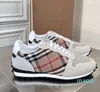 2024 Designer Luxury Check Sneakers Plateforme En Cuir Entraîneur Chaussures Semelle En Caoutchouc Noir Blanc Rouge Signature Check Pattern Sneaker