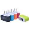 Chargeur mural Adaptateur de voyage pour Iphone 6S Plus Colorful Home Plug LED Chargeur USB pour Samsung S6 3 ports USB chargeur Freeshipping 11 LL