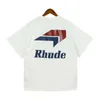 2023 Summer New Rhude Prosty druk męskie i damskie T-shirt z krótkim rękawem