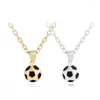 Hänge halsband trendig fotbollslänk kedja fotboll charm halsband för män kvinnor silver guld färg sport boll gåva smycken