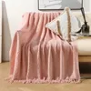 Blankets JBTP Fluffy Knitted Blanket Solid Color Waffle Embossed Nordic Decorative For Sofa Bed Throw Knit Plaids