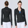 Yoga Wear Designer Stand-Up Collar Zipper Veste à double brossage pour femmes Sport de course de sport tailles de couche de finition S à 3xl