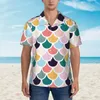 Camisas informales para hombre, camisa hawaiana con patrón de círculos Retro, vacaciones para hombre, estampado brillante de los años 60, diseño de estilo callejero, blusas Vintage de gran tamaño