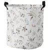 Sacs à linge aquarelle fleur feuilles imprimer panier pliable enfant jouet stockage salle étanche sale vêtements organisateur