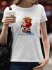 Kadın Tişörtleri Karikatür Tatlı Kış Giyim Mutlu Noeller Kadın Gömlek Baskı Üstleri Tee Lady T-Shirts Üst T-Shirt Yıl Kadın Grafik