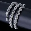 8 mm de corda Irregular New Stile gelado fora de zircão cúbico de zircão bloqueio dourado sier banhado Miami Dog Cuban Chain for Men