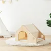 Cuccia per gatti Cuccia in legno per interni per animali domestici Nido per cani Villa universale piccola in legno massello