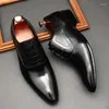 Dress Shoes Italian Style Men's Oxford Genuine Leather Handmade Men Black Brown Lace Up Wedding Office Business Formal Footwear