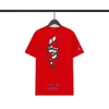 Correct High Version Croix 24SS New Red Matty Graffiti Short sleeved T-shirt for Men and Women Versatile and Trendy