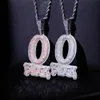 HelloHiPhop Iced Out O Block Letter Pendant Real Gold Ploted Cubic Zirconia Micro Pave Men Women Hip Hop Gioielli