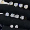 Dropshipping moissanit küpeler güzel mücevherler 10k 14k gerçek altın d renk moissanit solitaire elmas saplama küpe vida bac