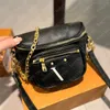 Mini Bumbag Women Designer Bag Bag Fashion Fanny Pack Old Brown Flowers Chain Leather Belt Balcs Crossbody Fannypacks