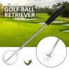 AIDS Golf Ball Retriever 8 Sekcji teleskopowa golfowa piłka golfowa ze stali nierdzewnej Pick Up Grabber Narzędzie do treningu golfowego L9Y0