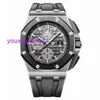 Diving AP Wrist Watch Royal Oak Offshore Series 26470io Elephant Gray Titanium Alloy Back Transparent Male Timing Fashion Leisure Business Sports Machinery Watch