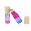 Bouteilles 10/20/30/50pcs rouleau de verre épais sur bouteille 5ml dégradé couleur bouteille vide rouleau boule bouteille parfum huile essentielle Kit de voyage