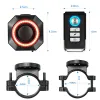 Lights Wsdcam Bicycle Light Smart Alarm Antift Antift Fambarage arrière à distance de la télécommande